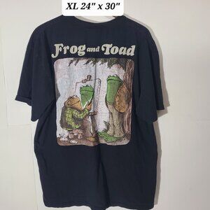 Frog and Toad Painting 2-Sided Black XL Pocket T-Shirt Officially Licensed